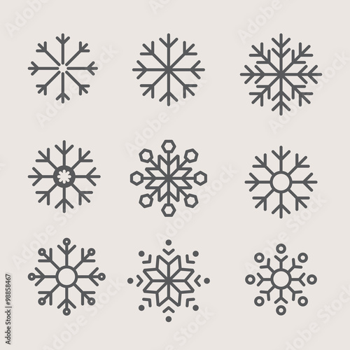 set of icon vector snowflakes
