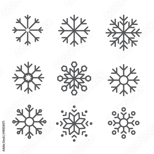 set of vector snowflakes