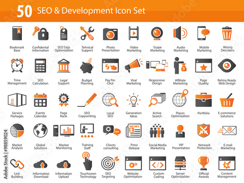 Set of SEO and Development icons
