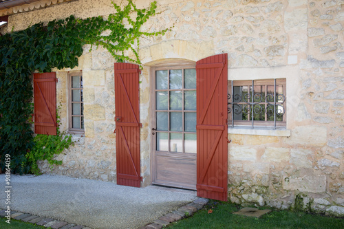 Stone house inFrance, very old and beautiful house photo