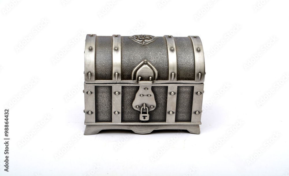Old fassioned treasure box isolated on white Old fassioned treasure box isolated on white