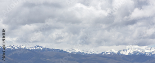 Snow covered mountain peak in the Cordillera Blanca  Peru