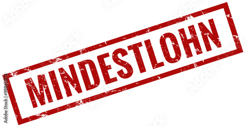 Mindestlohn Stempel rot