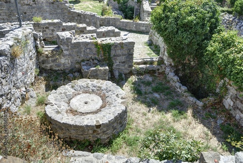 Base of ancient oil press in the Old Bar town.