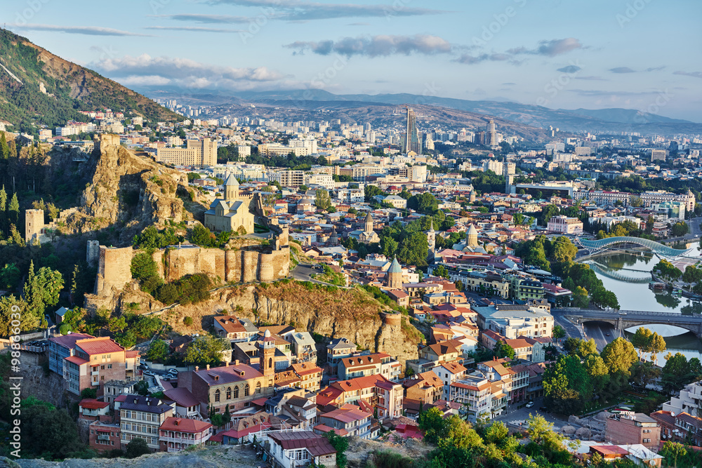 Fototapeta premium panoramic view of Tbilisi in Georgia, Europe