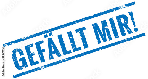 Gefällt mir Stempel blau