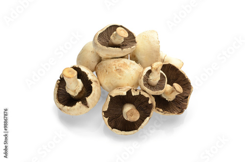 Champignon mushrooms isolated on white background