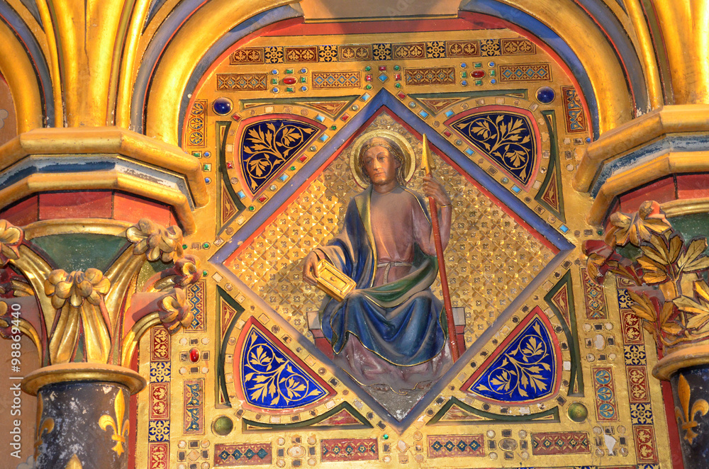 Paris - Interiors of the Sainte-Chapelle. 