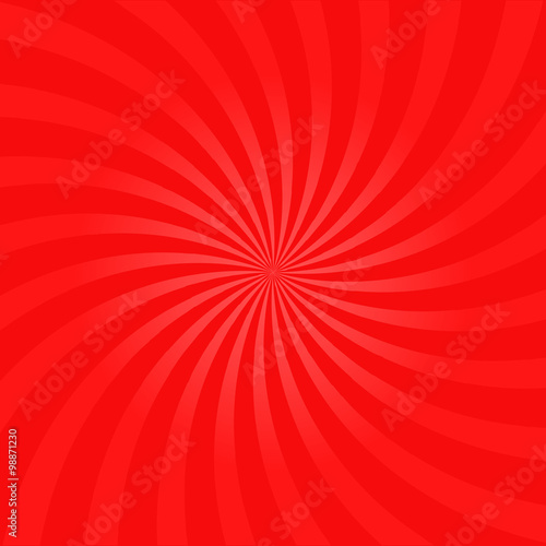 Red sunburst background. Starburst texture. Vector illustration