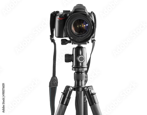 Dslr camera on a tripod photo