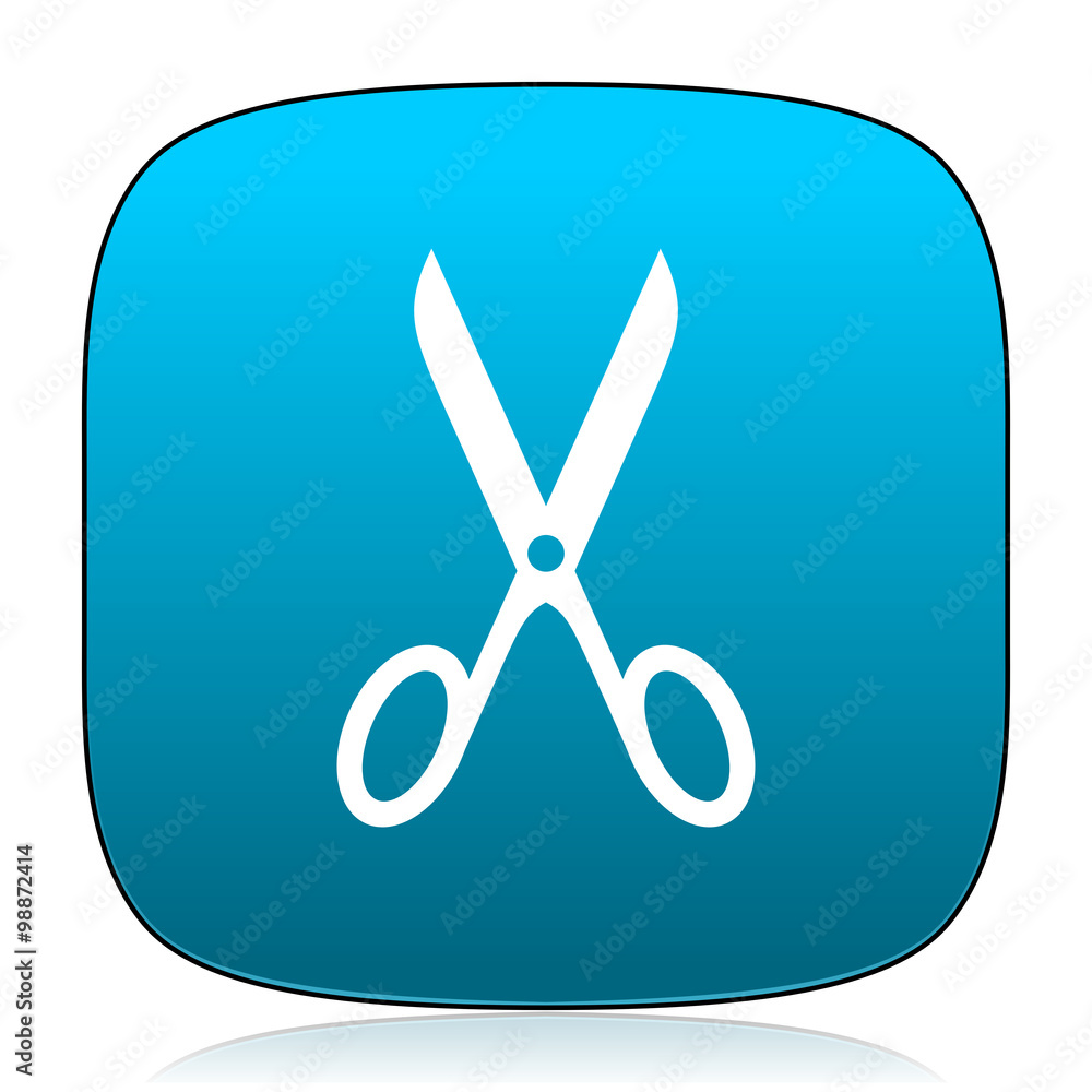 scissors blue icon scissors blue icon