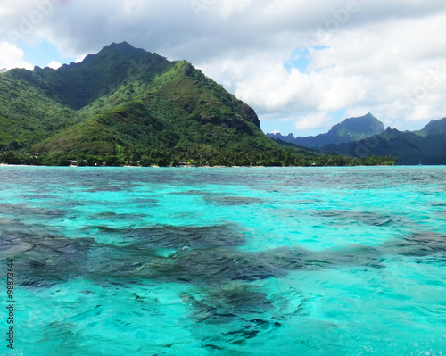 View of Moorea from the lagoon, French Polynesia. © lifeofriley