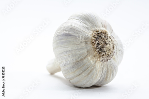 Garlic Bulb Up Close on Bright Background