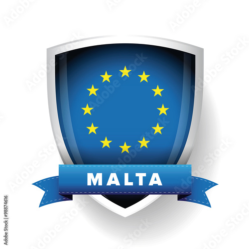 Malta - EU member flag vector shield