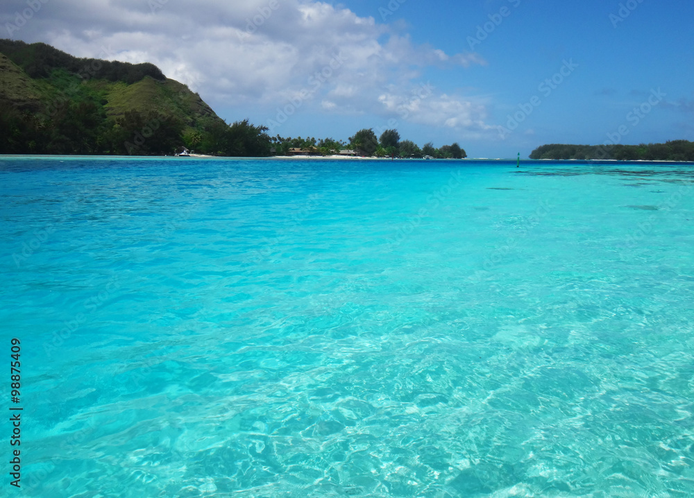 View of Moorea from the lagoon, French Polynesia.