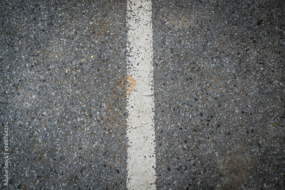 Asphalt with white road line