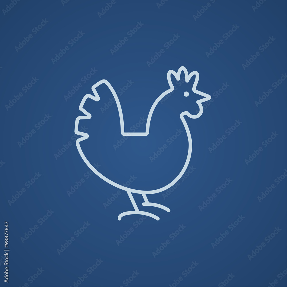 Fototapeta premium Hen line icon.