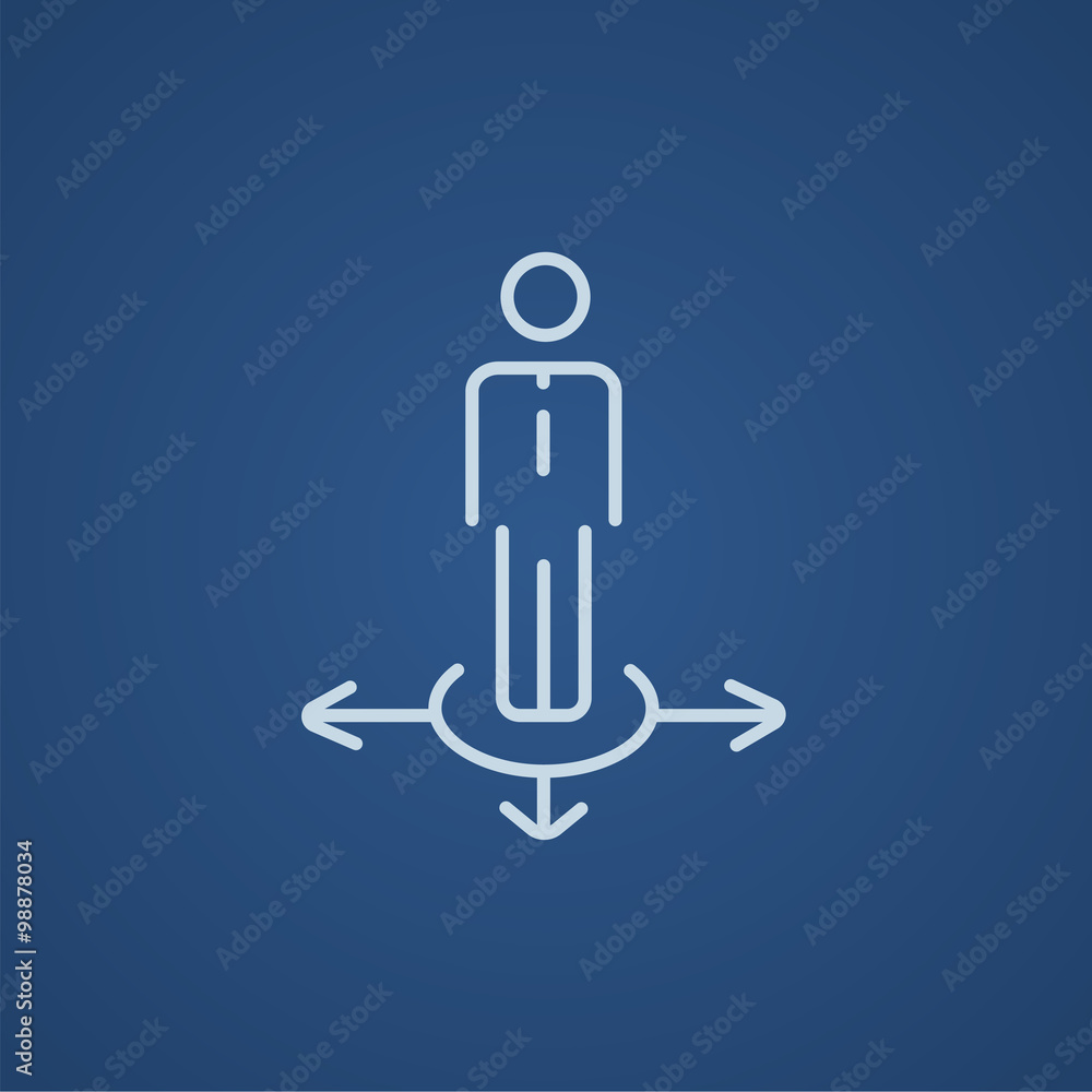 Businessman in three ways line icon. Businessman in three ways line icon.