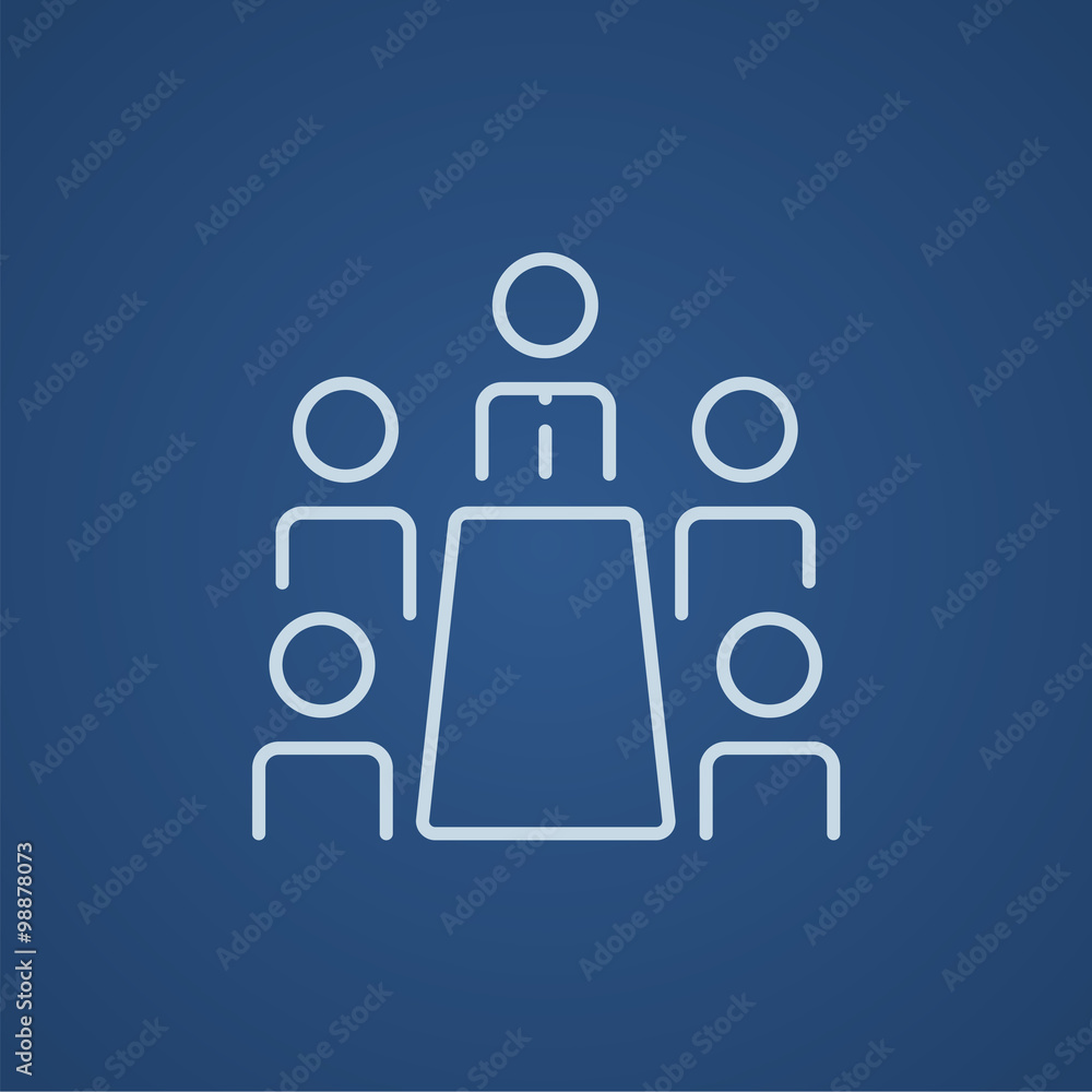 Business meeting in the office line icon. Business meeting in the office line icon.