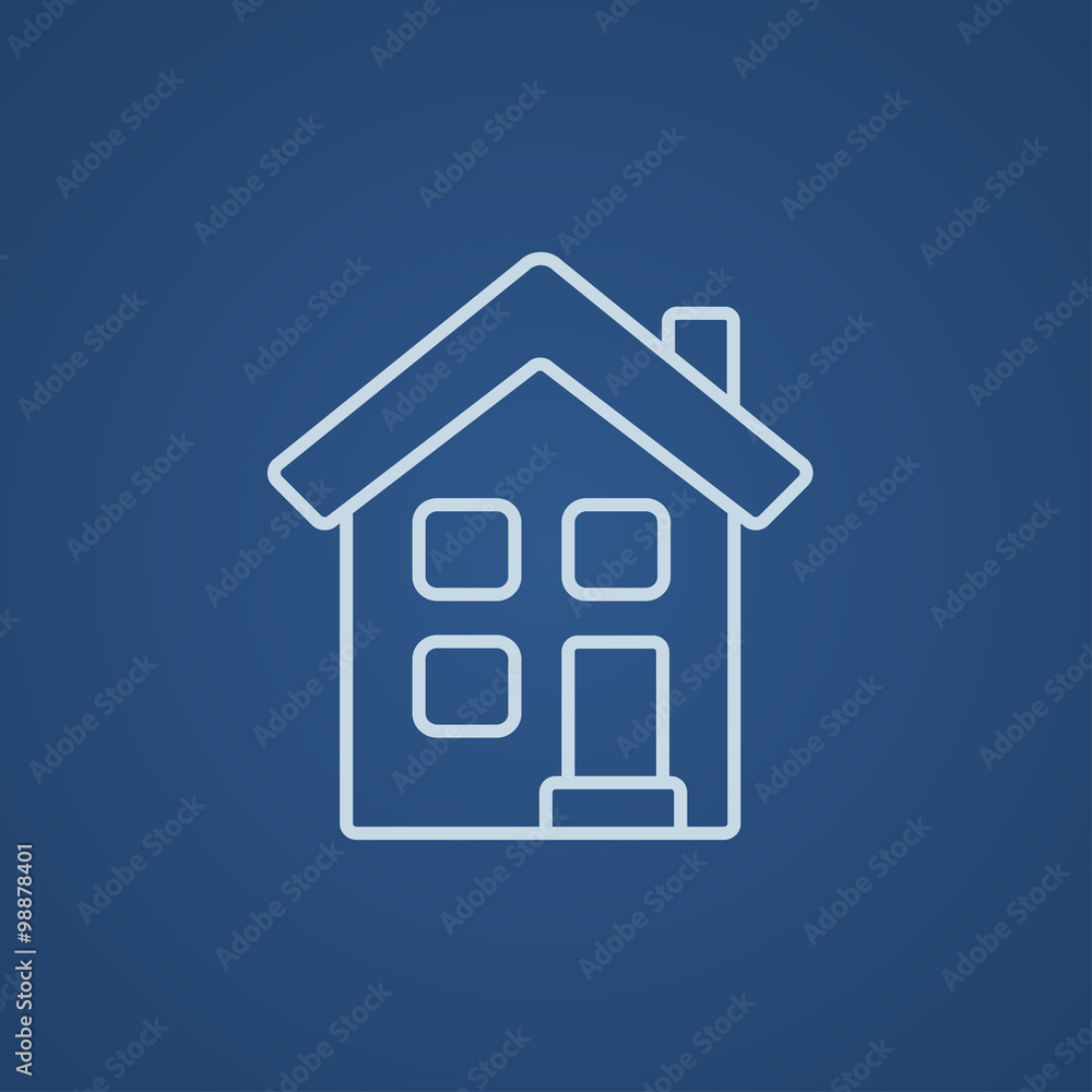 Two storey detached house line icon. Two storey detached house line icon.