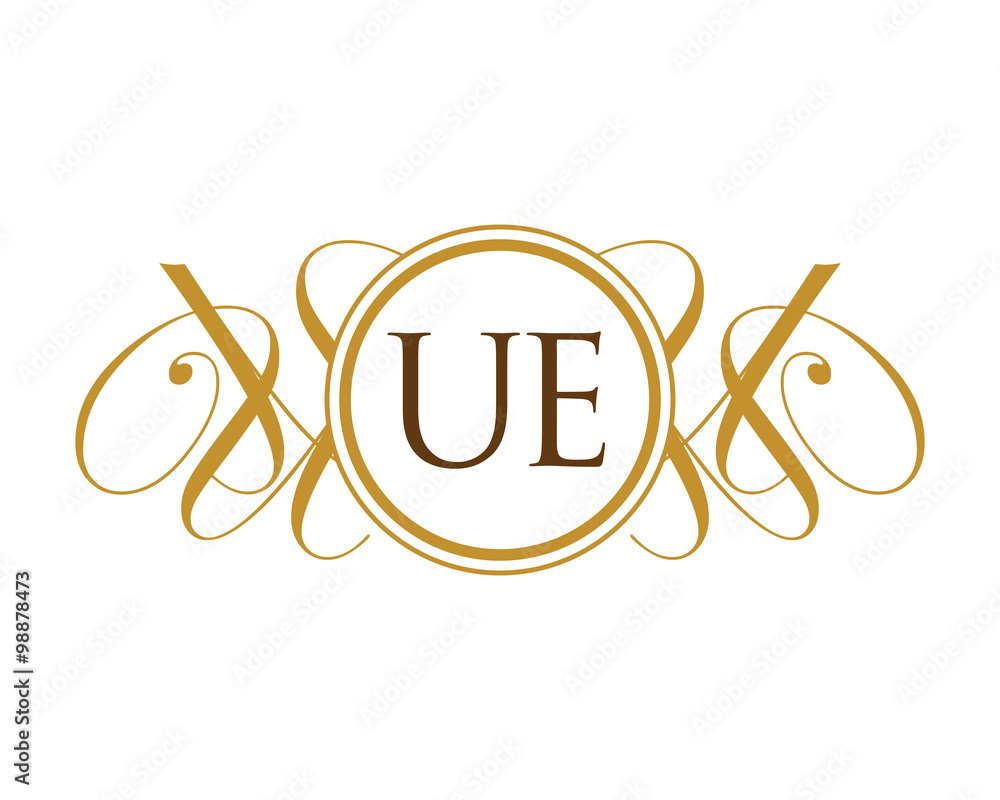 UE Luxury Ornament Initial Logo UE Luxury Ornament Initial Logo
