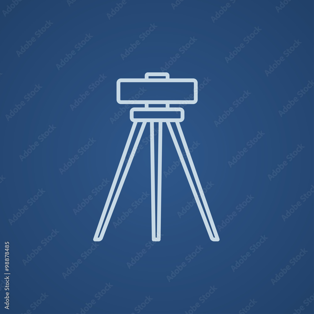 Theodolite on tripod line icon. Theodolite on tripod line icon.