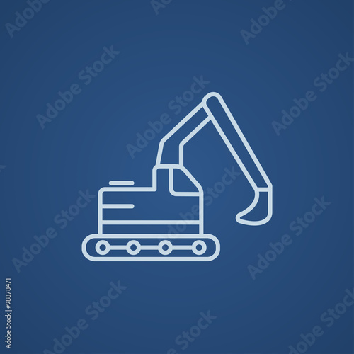 Excavator line icon.