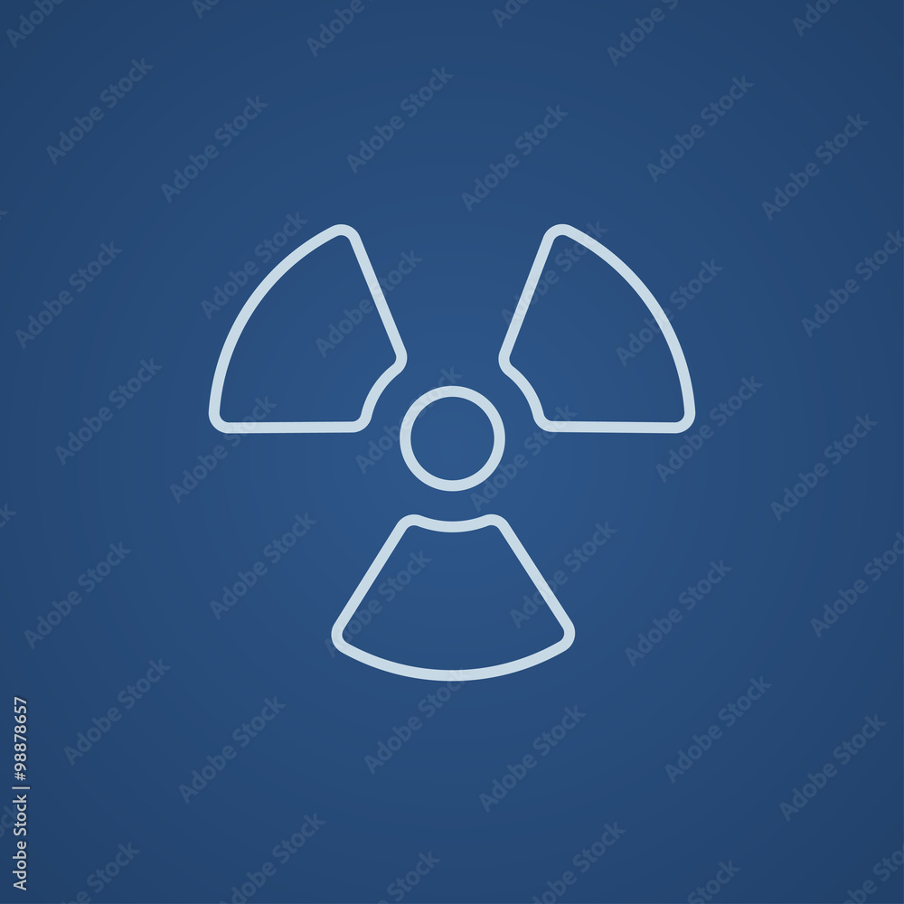 Ionizing radiation sign line icon. Ionizing radiation sign line icon.