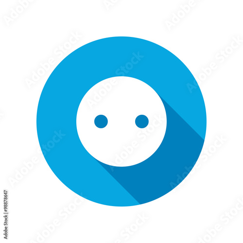 Electric plug sign. Power energy symbol. Round circle flat icon with long shadow. Vector