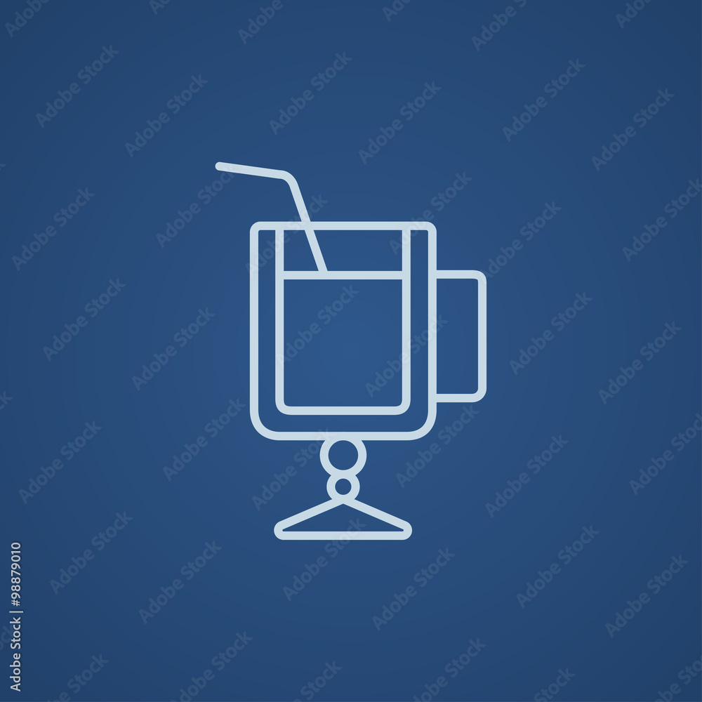 Glass with drinking straw line icon. Glass with drinking straw line icon.