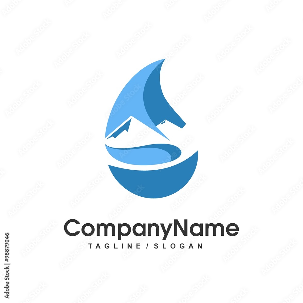 water drop vector logo icon