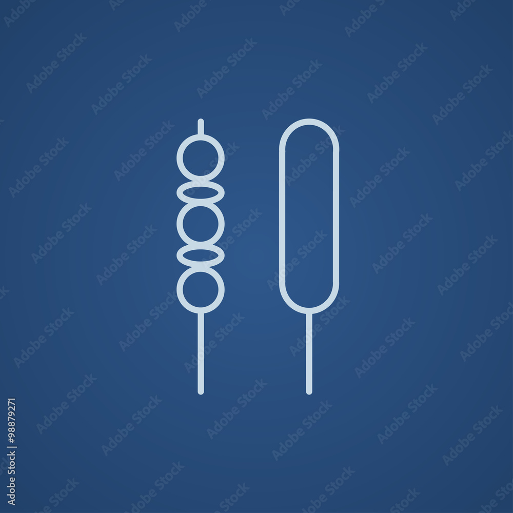 Shish kebab line icon.