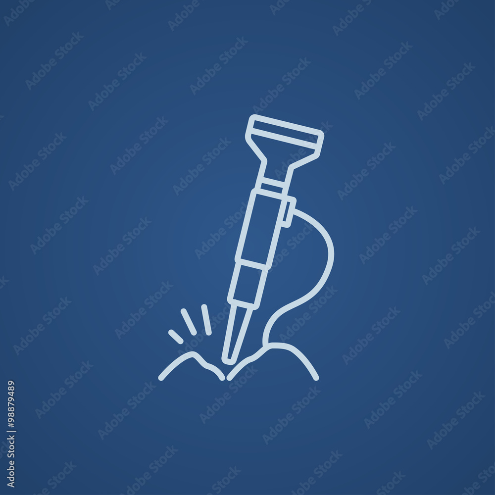 Pneumatic hammer drill line icon. Pneumatic hammer drill line icon.