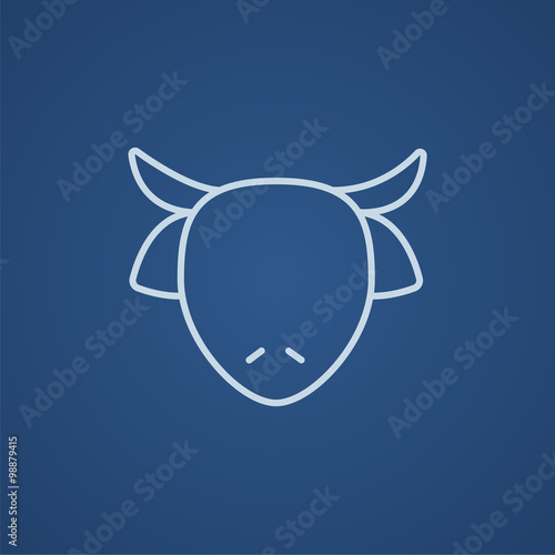 Cow head line icon.