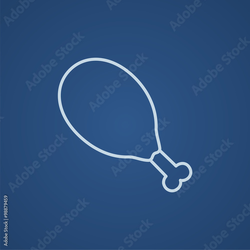 Chicken leg line icon.