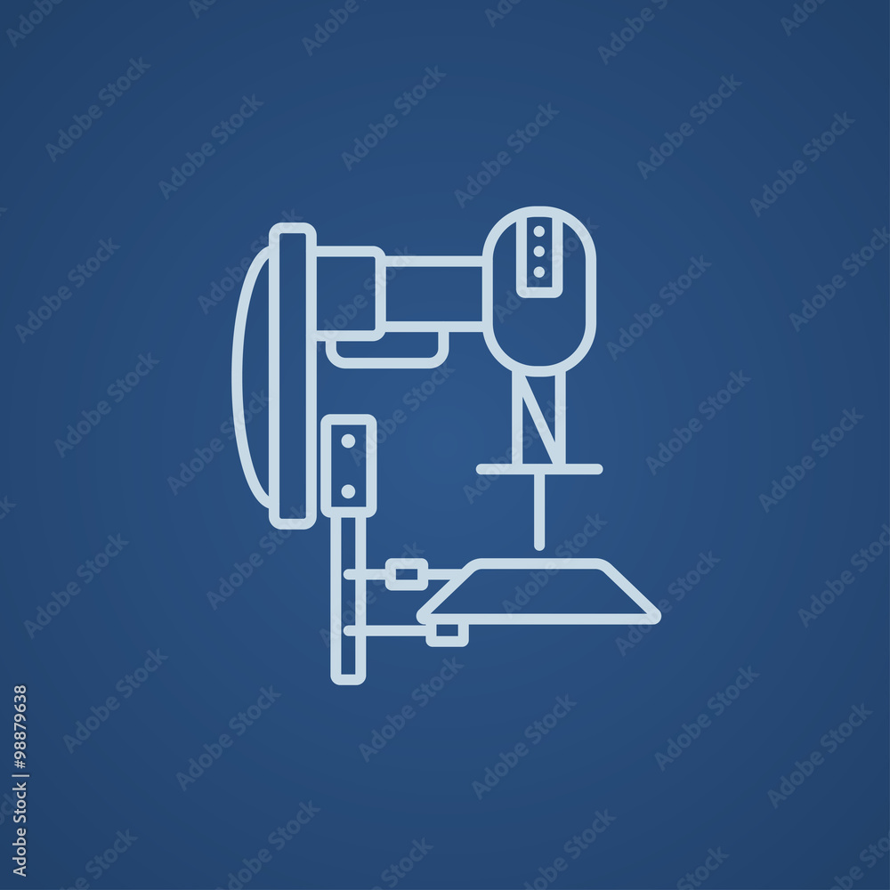Industrial automated robot line icon. Industrial automated robot line icon.