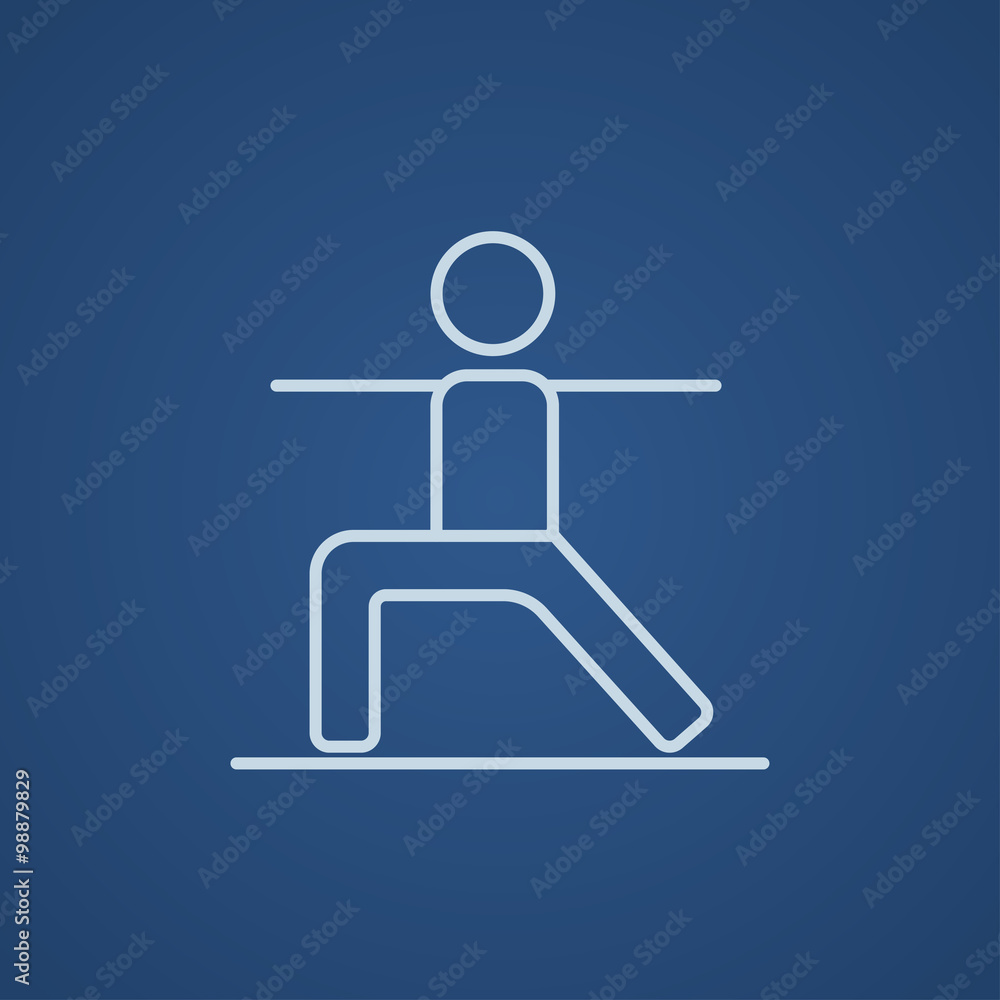 Man practicing yoga line icon. Man practicing yoga line icon.