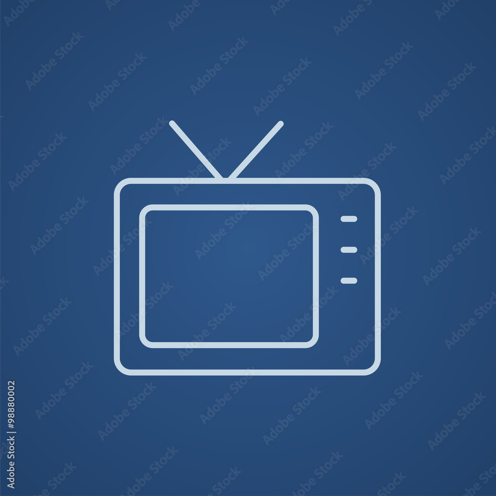 Retro television line icon. Retro television line icon.