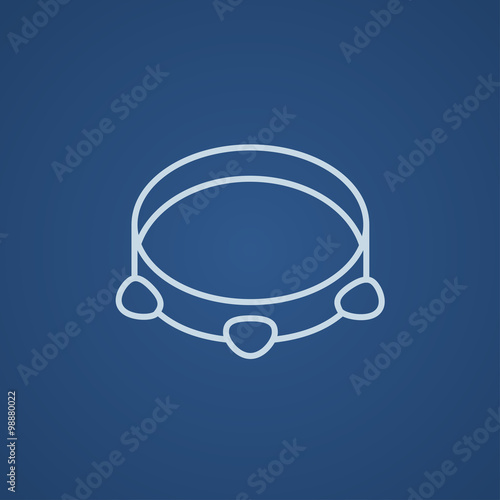 Tambourine line icon.