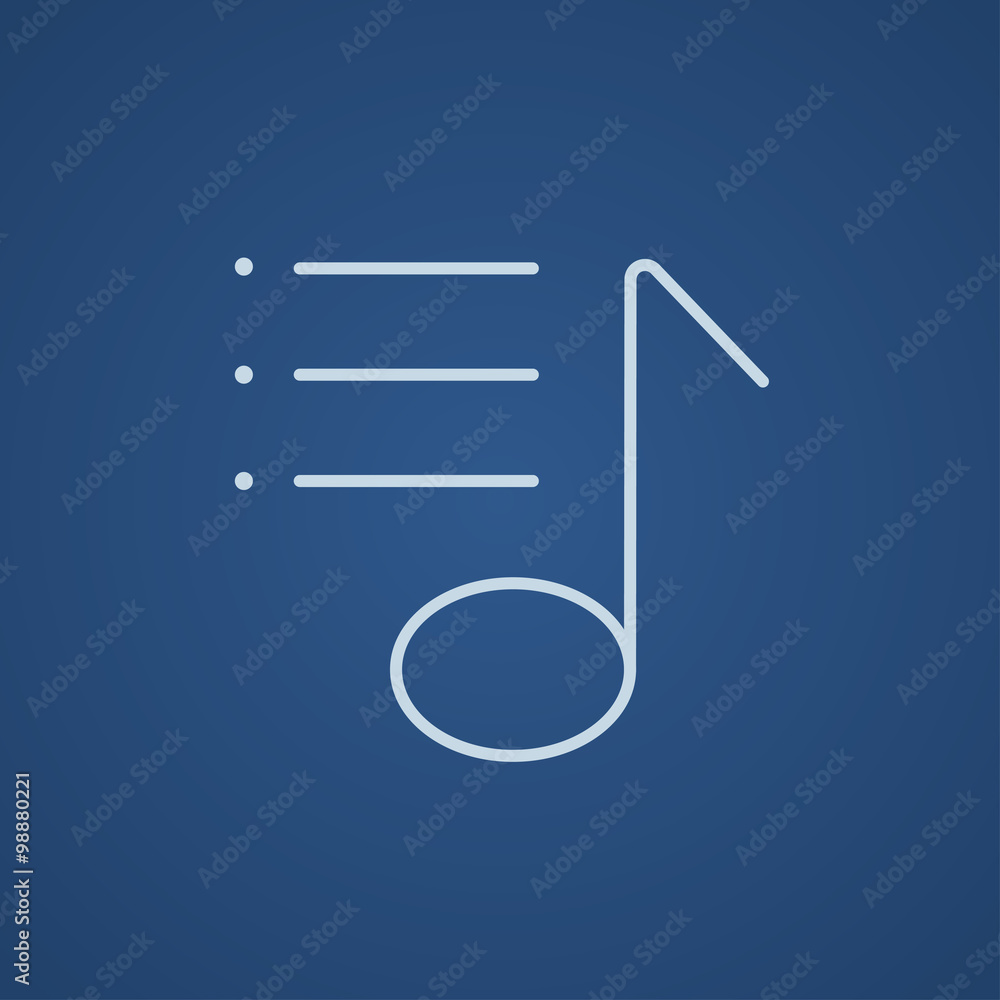 Musical note line icon. Musical note line icon.