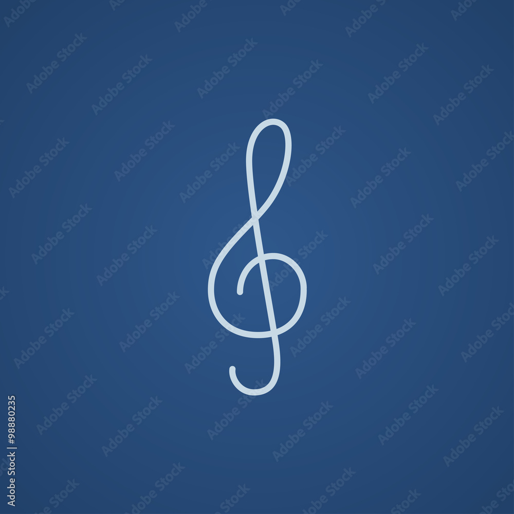 G-clef line icon. G-clef line icon.
