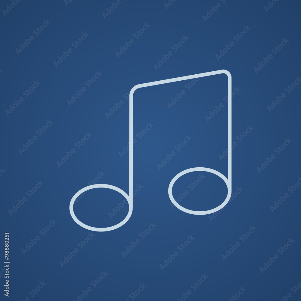 Music note line icon. Music note line icon.