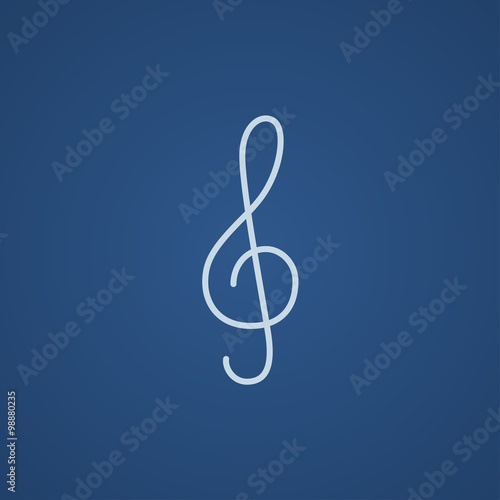 G-clef line icon.