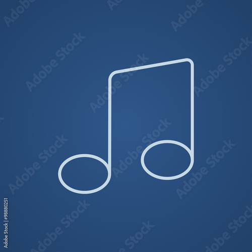 Music note line icon.