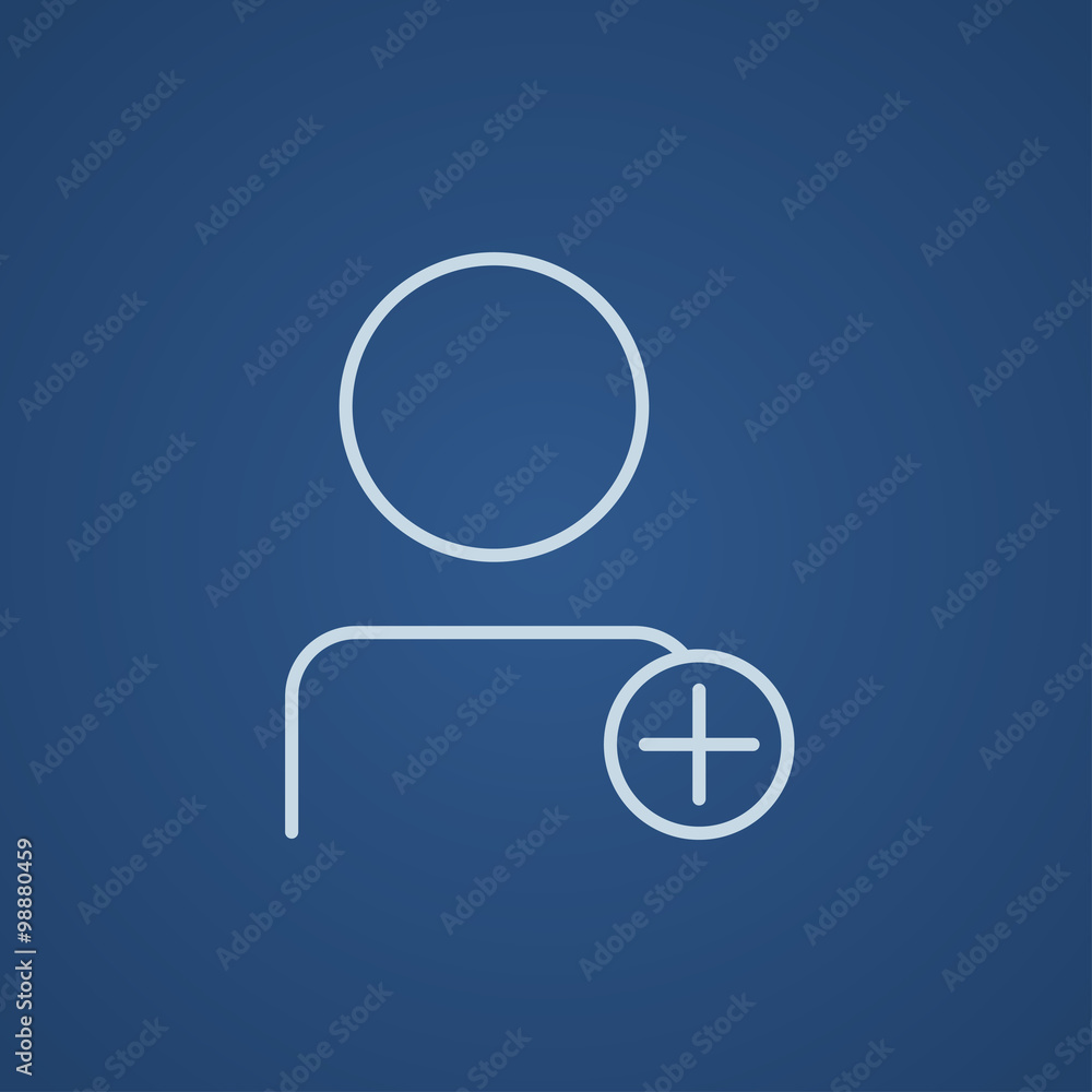 User profile with plus sign line icon. User profile with plus sign line icon.
