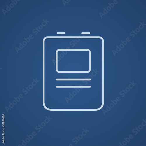 Heart defibrillator line icon.