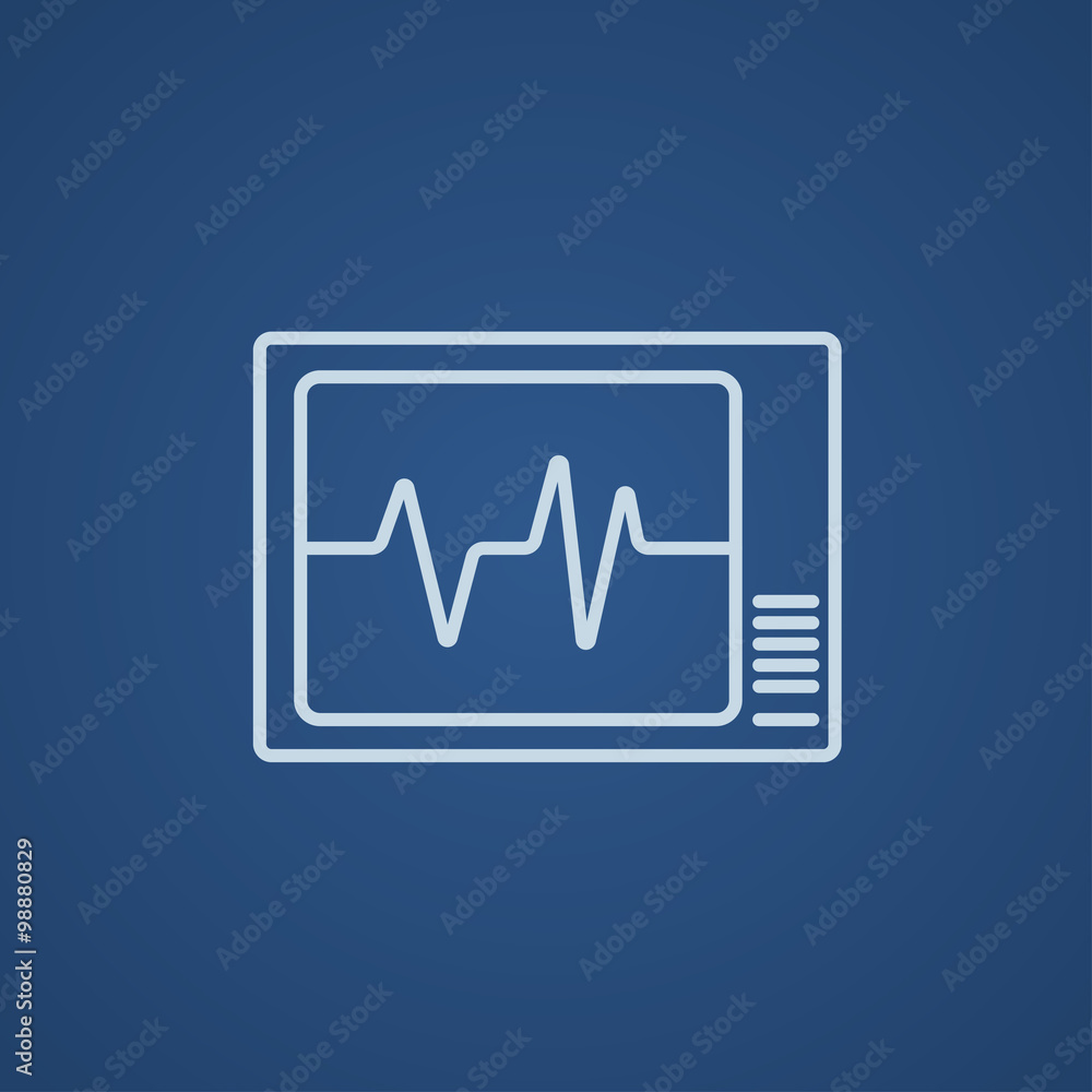 Heart monitor line icon. Heart monitor line icon.