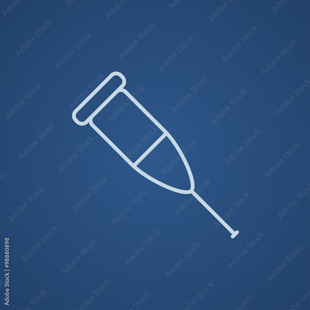 Crutch line icon. Crutch line icon.