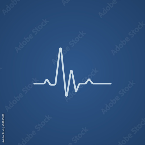 Hheart beat cardiogram line icon.