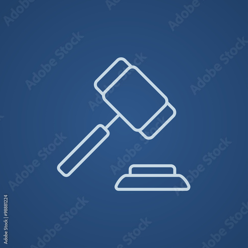 Auction gavel line icon.